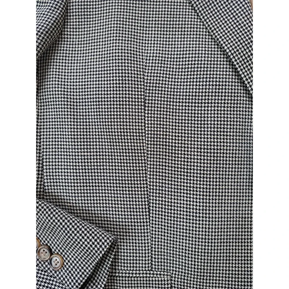 IZOD Sport Coat 42L Houndstooth‎ Pattern Silk Wool Blend Classic Fit 2 Button